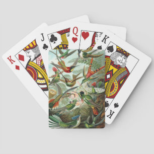Hummingbirds by Ernst Haeckel, Vintage Birds Trees Playing Cards
