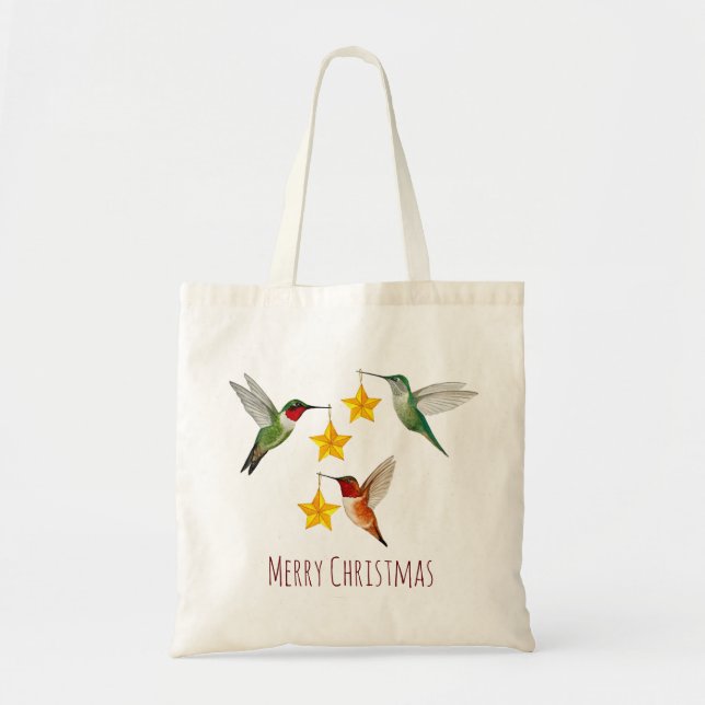 Hummingbirds Christmas Tote Bag (Front)