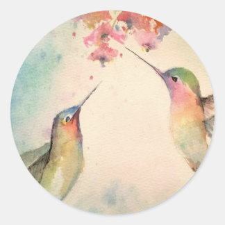 hummingbirds classic round sticker