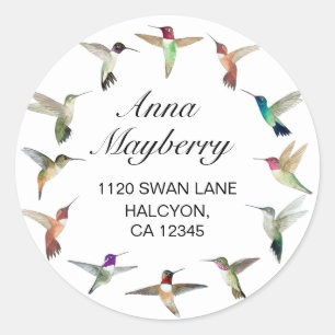 Hummingbirds Classic Round Sticker
