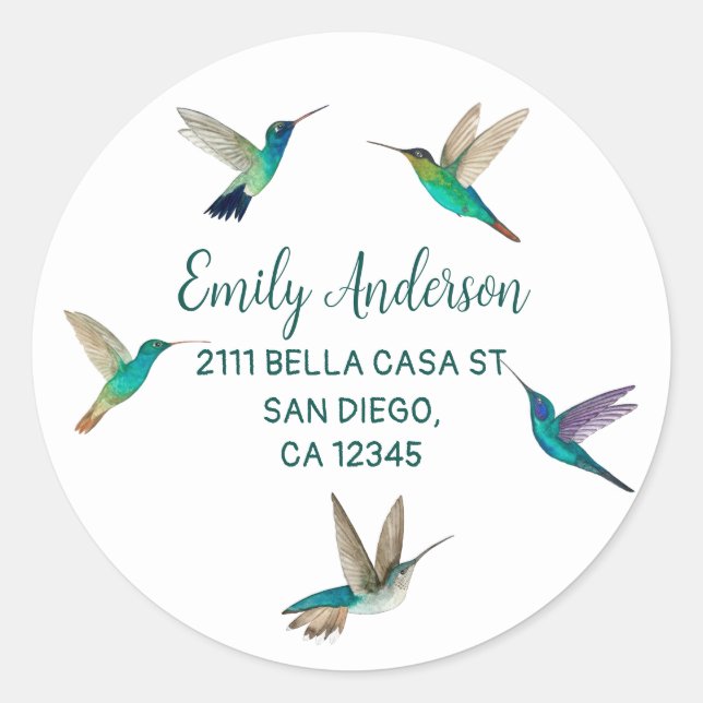 Hummingbirds  Classic Round Sticker (Front)