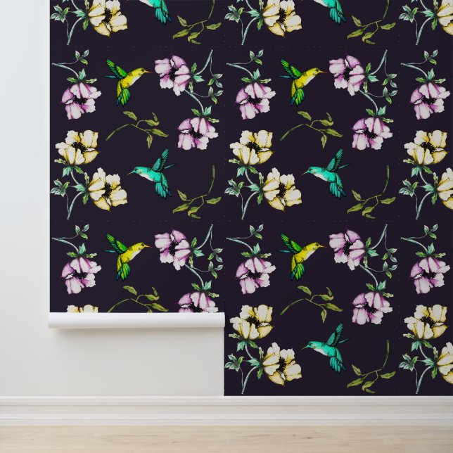 Hummingbirds Cottage Garden Wallpaper (Application)