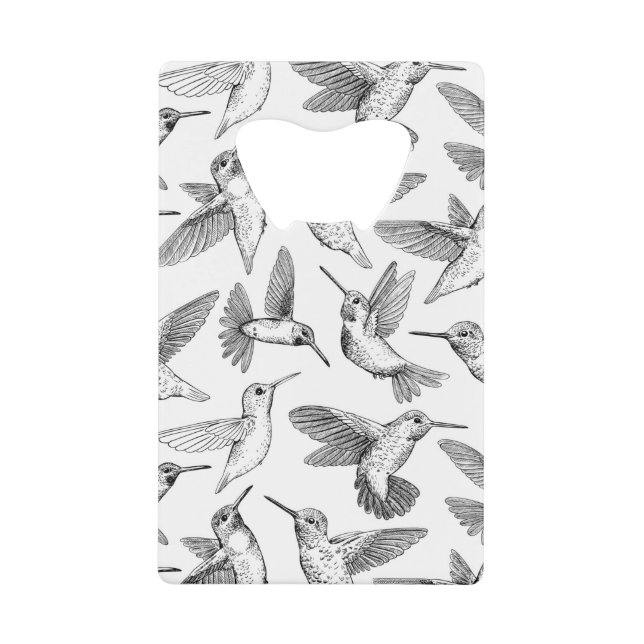 Hummingbirds Credit Card Bottle Opener (Front)