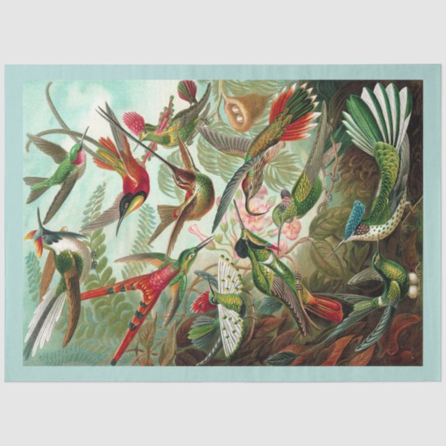  Hummingbirds Decoupage Tissue Paper (Front)