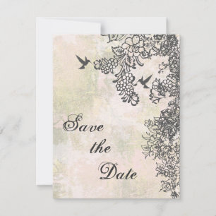 Hummingbirds Floral Save the Date Wedding Notice