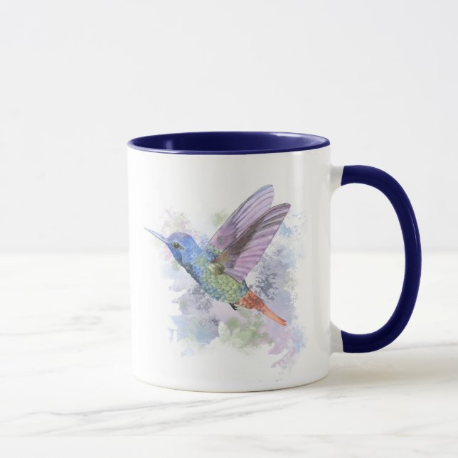 Hummingbirds Garden Bird Watercolor Art Mug (Right)