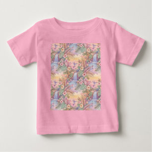 Hummingbirds Hibiscus Waterfall Cheerful  Baby T-Shirt