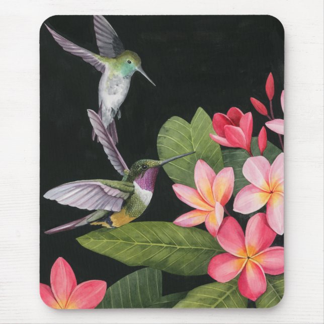 Hummingbirds In the Plumeria Mouse Pad (Front)