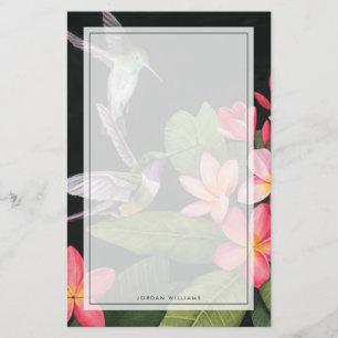 Hummingbirds In the Plumeria Stationery