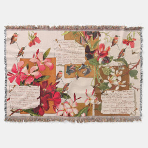Hummingbirds Island Floral Bermuda Poems Blanket