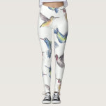 Hummingbirds Leggings<br><div class="desc">Hummingbirds painted with ink and watercolor, then pattern made in Photoshop.</div>