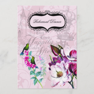 Hummingbirds Magnolias Rehearsal Dinner Invitation