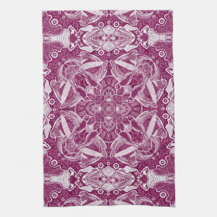 Hummingbirds Mandala Choose Background Colour Kitchen Towel
