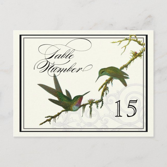 Hummingbirds n Swirls - Numéro de carte de tableau (Devant)