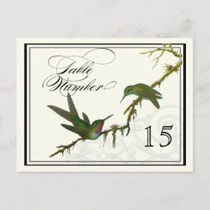 Hummingbirds n Swirls - Table Placecard Numbers Postcard