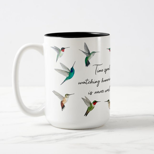 Hummingbirds of North America Two-Tone Coffee Mug (Left)