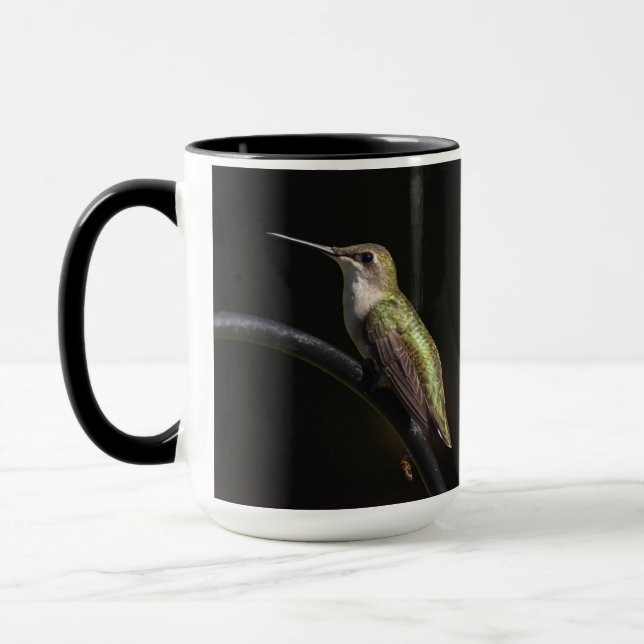 Hummingbirds on Black Mug (Left)