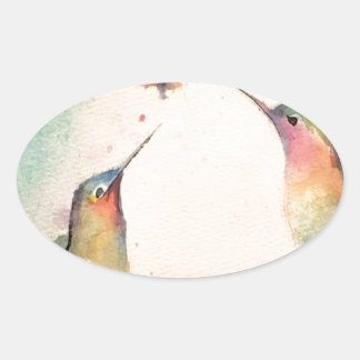 hummingbirds oval sticker