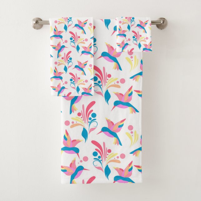 Hummingbirds Pastel Blue Rose Bird Design Motif (En situation)