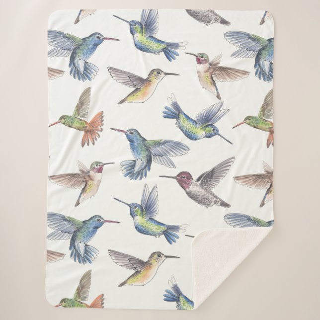 Hummingbirds Sherpa Blanket (Front)