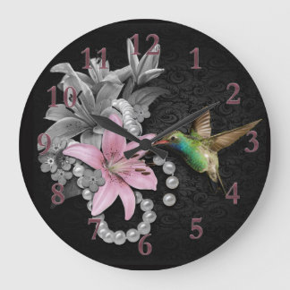 Hummingbird's Song Large Clock