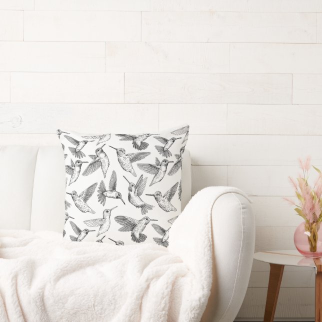 Hummingbirds Throw Pillow (Couch)