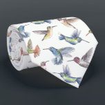 Hummingbirds Tie<br><div class="desc">Hummingbirds painted with ink and watercolor, then pattern made in Photoshop.</div>