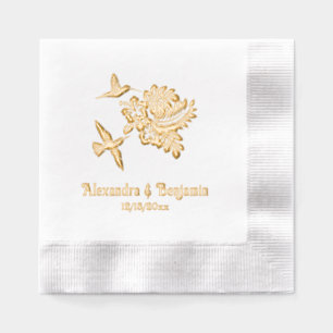 Hummingbirds & Tropical Hibiscuses Name Date Foil Napkins