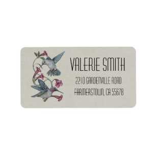 Hummingbirds & Vine Label