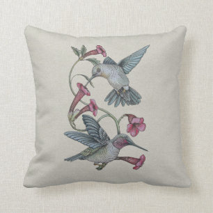Hummingbirds & Vine Throw Pillow