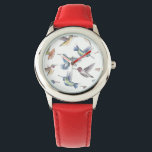 Hummingbirds Watch<br><div class="desc">Hummingbirds painted with ink and watercolor, then pattern made in Photoshop.</div>