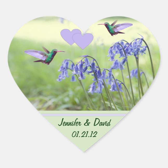 Hummingbirds Wedding Stickers (Front)