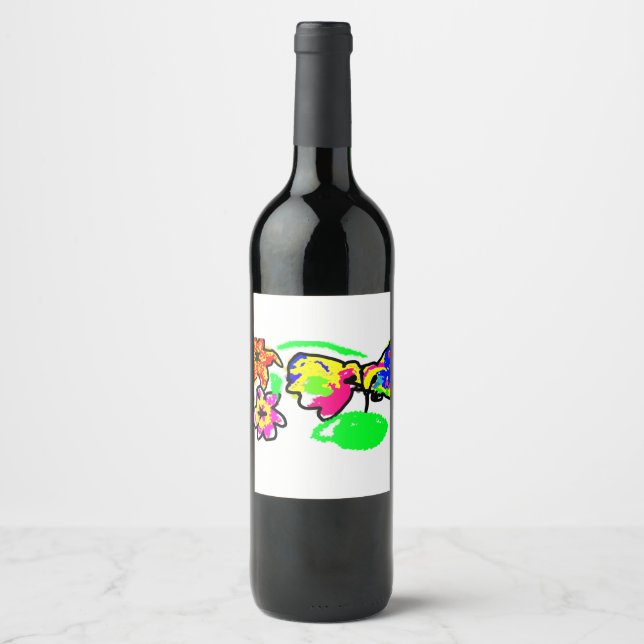 Hummingbirds Wedding  Wine Label (Front)