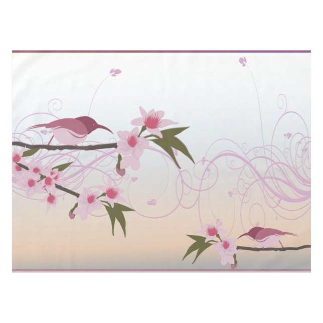 HummingBirds with Dogwoods Tablecloth (Front (Horizontal))