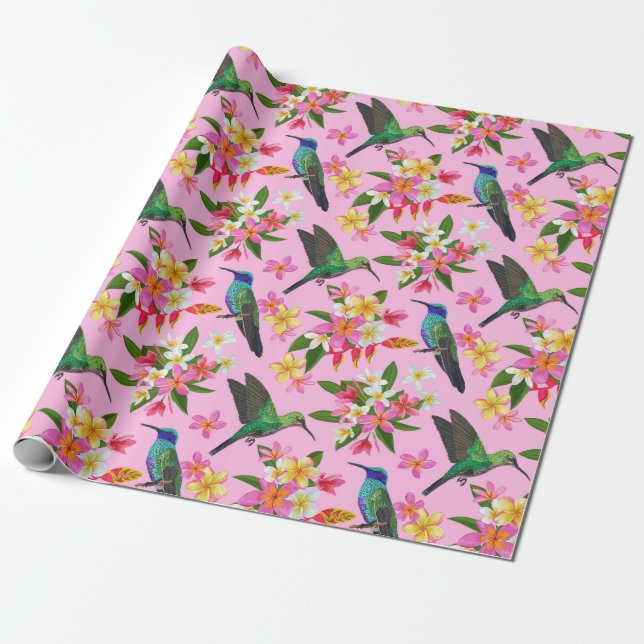 Hummingbirds Wrapping Paper (Unrolled)