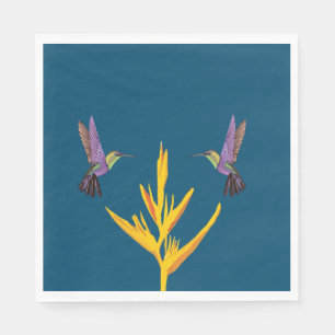 Hummingbirds Yellow Flower Napkin