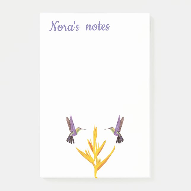 Hummingbirds Yellow Flower Post-it Notes (Front)