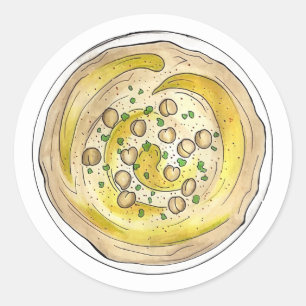 Hummus Houmous Mediterranean Middle Eastern Food Classic Round Sticker