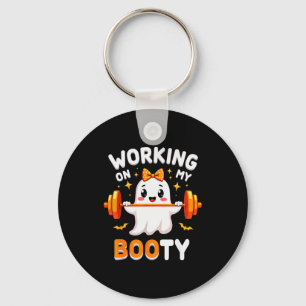 Humor Boo Working On My Booty Gym Fitness Hallowee Keychain