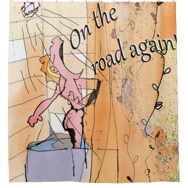 Humor Cartoon Funny Singing in the Shower Novelty (Front)