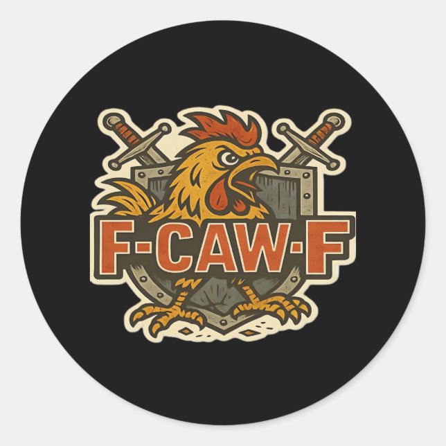 Humor Crow Funny Gothic F-Caw-F Classic Round Sticker (Front)