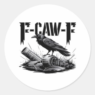 Humor Funny F-Caw-F Gothic Crow Essential Aestheti Classic Round Sticker