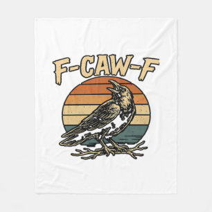 Humor Gothic F-Caw-F Funny Crow Essential Creative Fleece Blanket