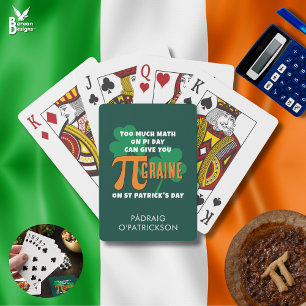 Humor March 14 17 Pi Day St Patrick's Day Playing Cards