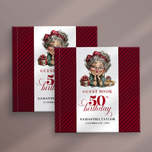 Humor style 50th woman birthday event guest book