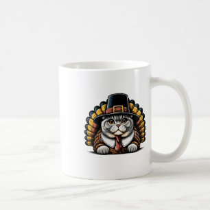 Humor Thanksgiving Turkey Scottish Fold Cat  Coffee Mug