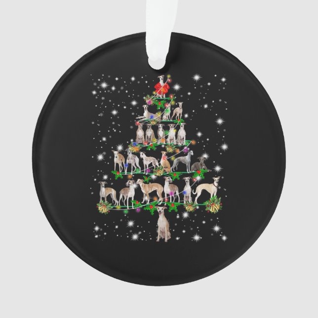 humoriste whippet décoration d'ornement d'arbre de (devant)