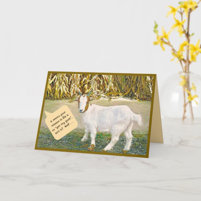 Humoristique/Chèvre/Vous Obtenez Ma Carte De Voix  (Fleur jaune)