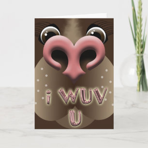 Humoristique Funny Chien Wuv Valentine Carte de vo