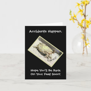 HUMOROUS ACCIDENT CARD/TURTLE UPSIDE DOWN/Call911 Card